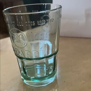 Bacardi Rum Mojito Cocktail Glass - Green - Embossed - 5”Tall